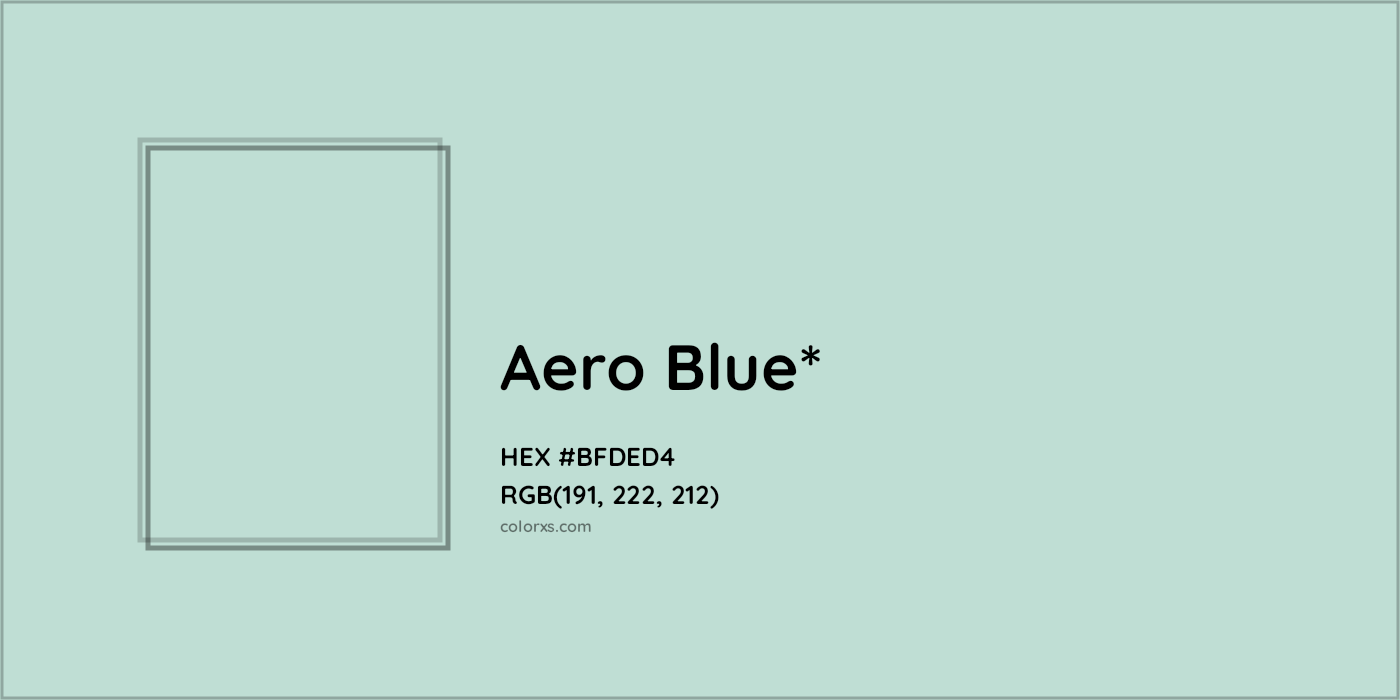 HEX #BFDED4 Color Name, Color Code, Palettes, Similar Paints, Images