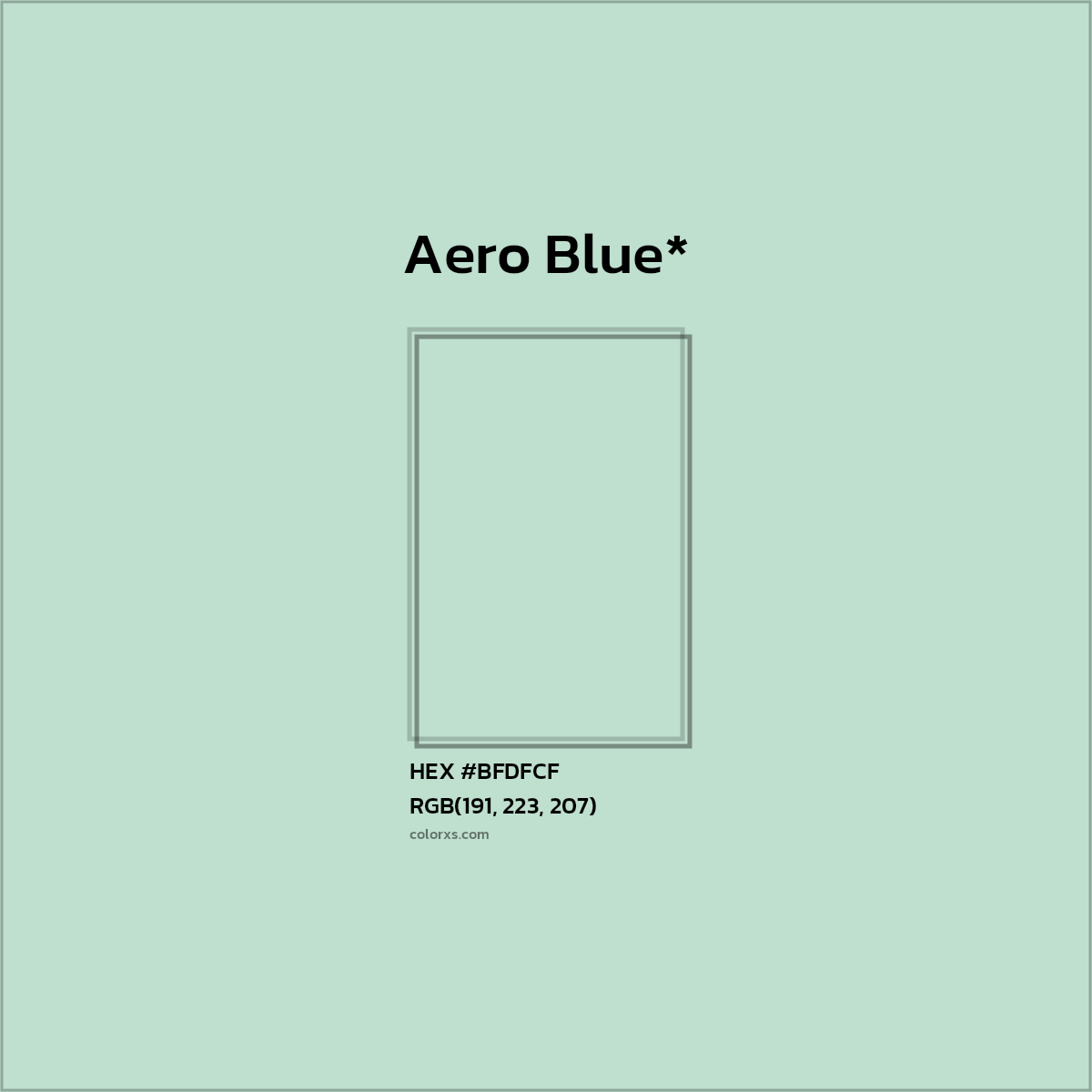 HEX #BFDFCF Color Name, Color Code, Palettes, Similar Paints, Images