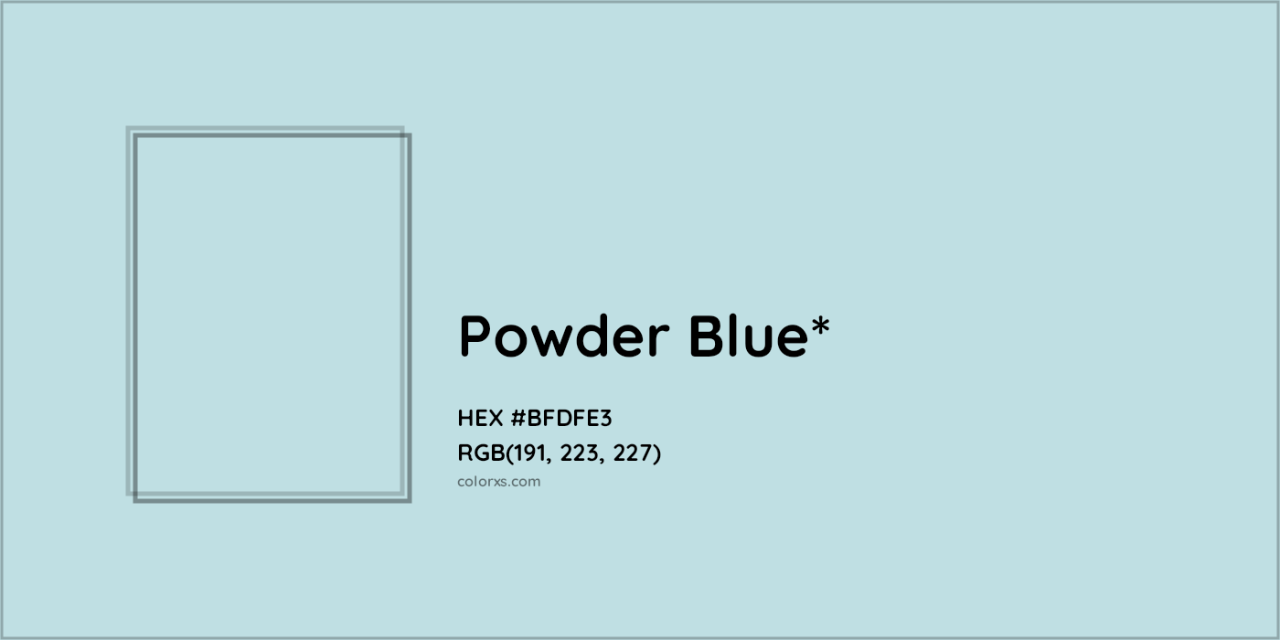 HEX #BFDFE3 Color Name, Color Code, Palettes, Similar Paints, Images
