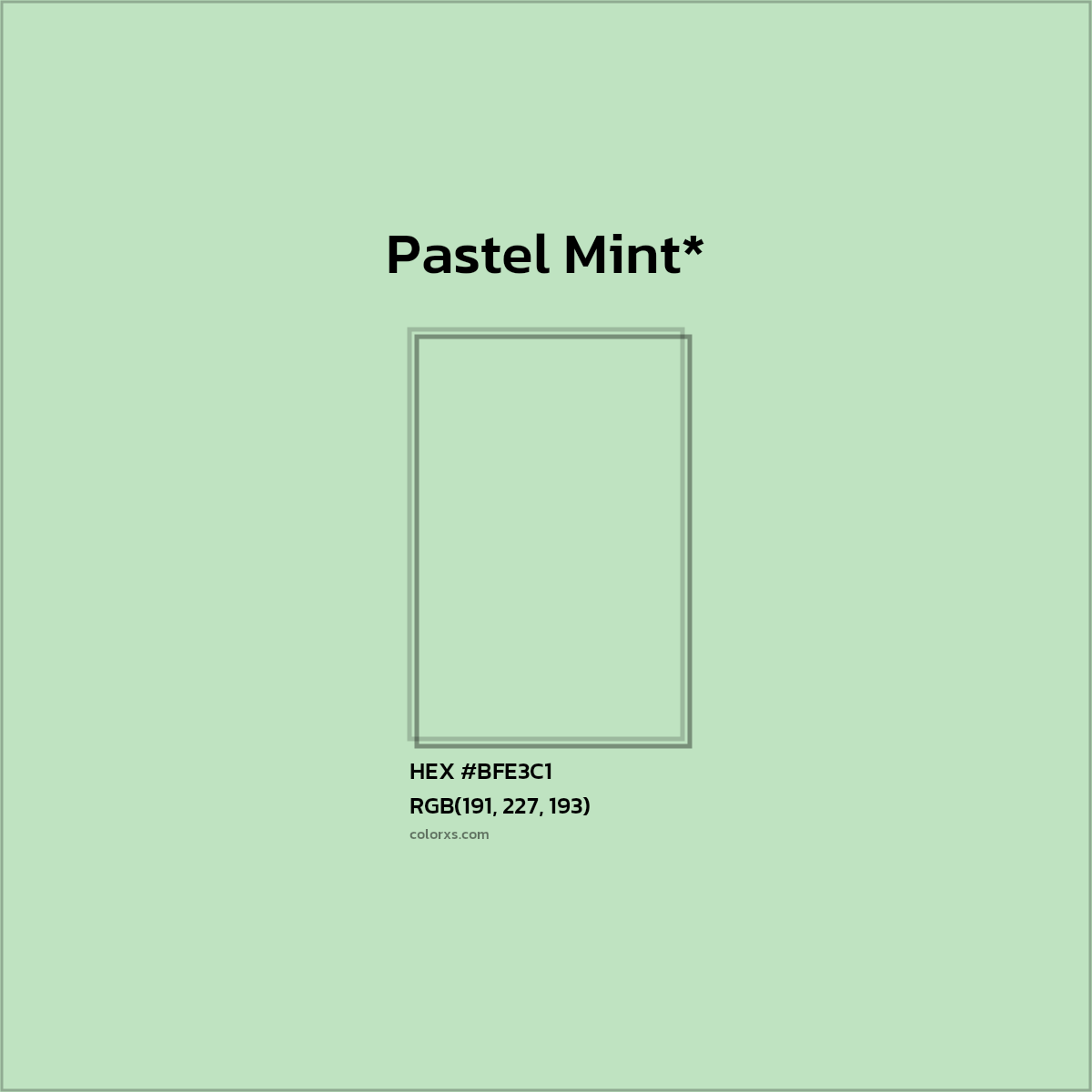 HEX #BFE3C1 Color Name, Color Code, Palettes, Similar Paints, Images