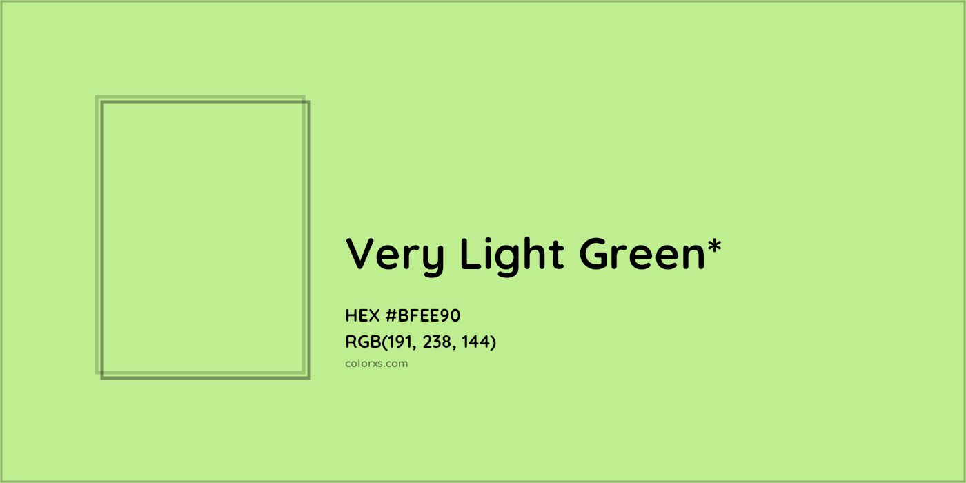 HEX #BFEE90 Color Name, Color Code, Palettes, Similar Paints, Images