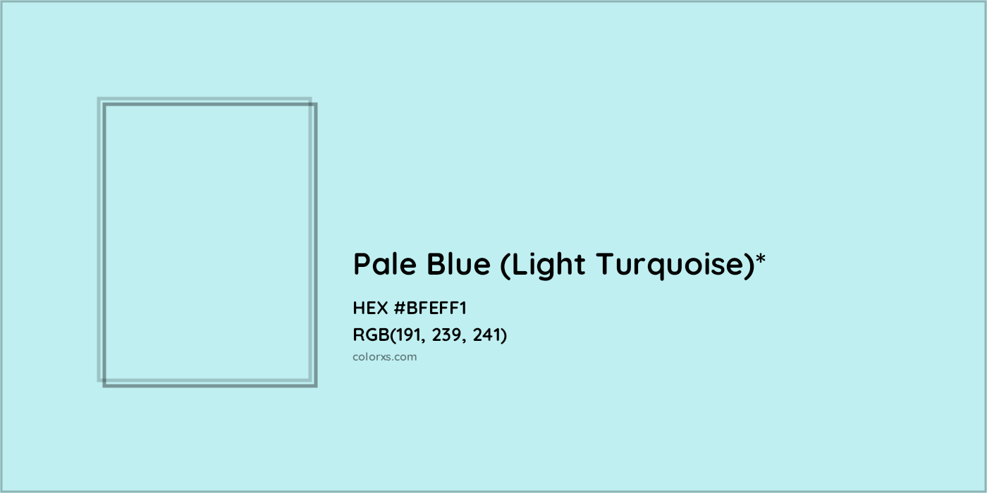 HEX #BFEFF1 Color Name, Color Code, Palettes, Similar Paints, Images