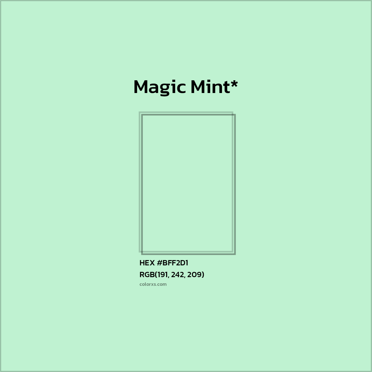 HEX #BFF2D1 Color Name, Color Code, Palettes, Similar Paints, Images