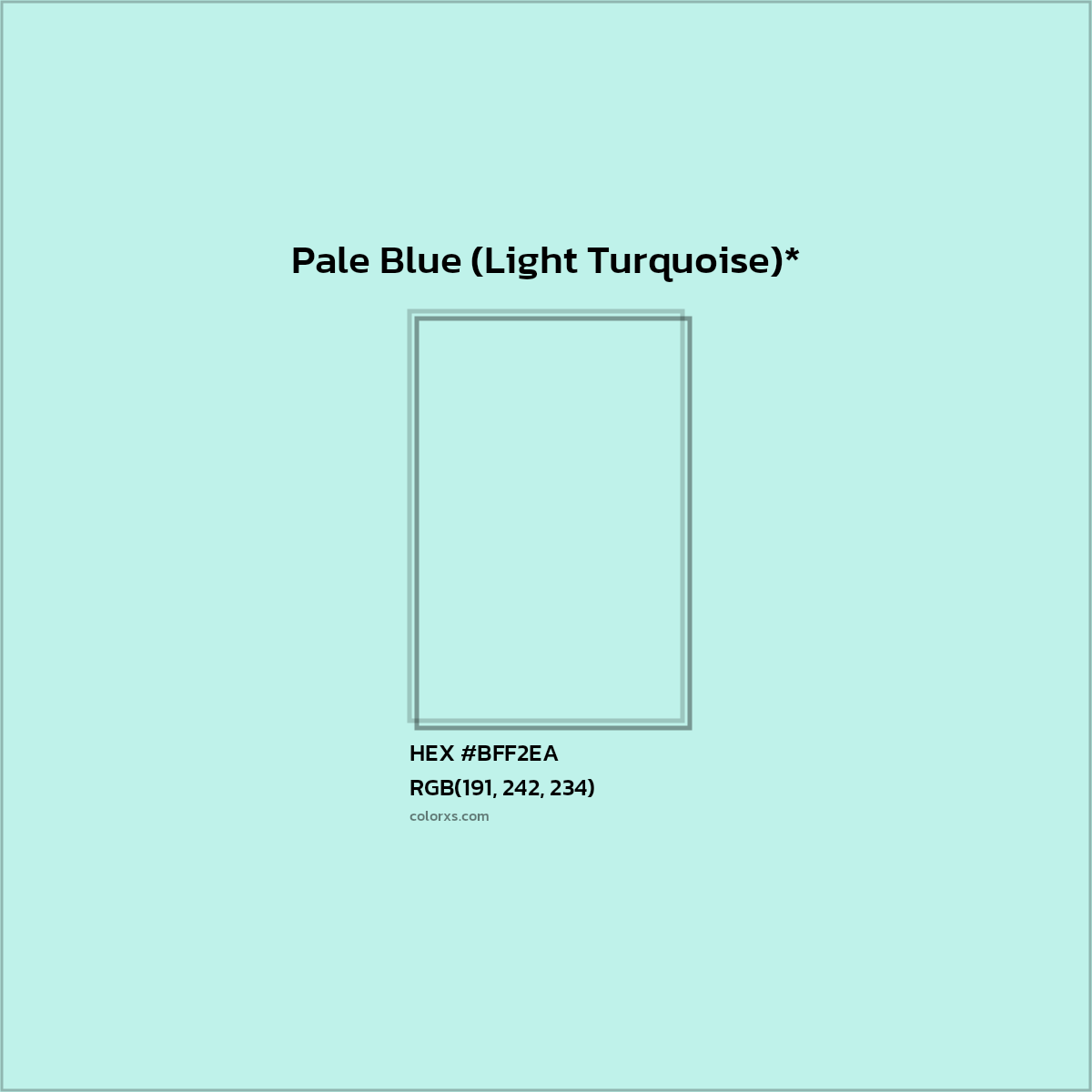 HEX #BFF2EA Color Name, Color Code, Palettes, Similar Paints, Images