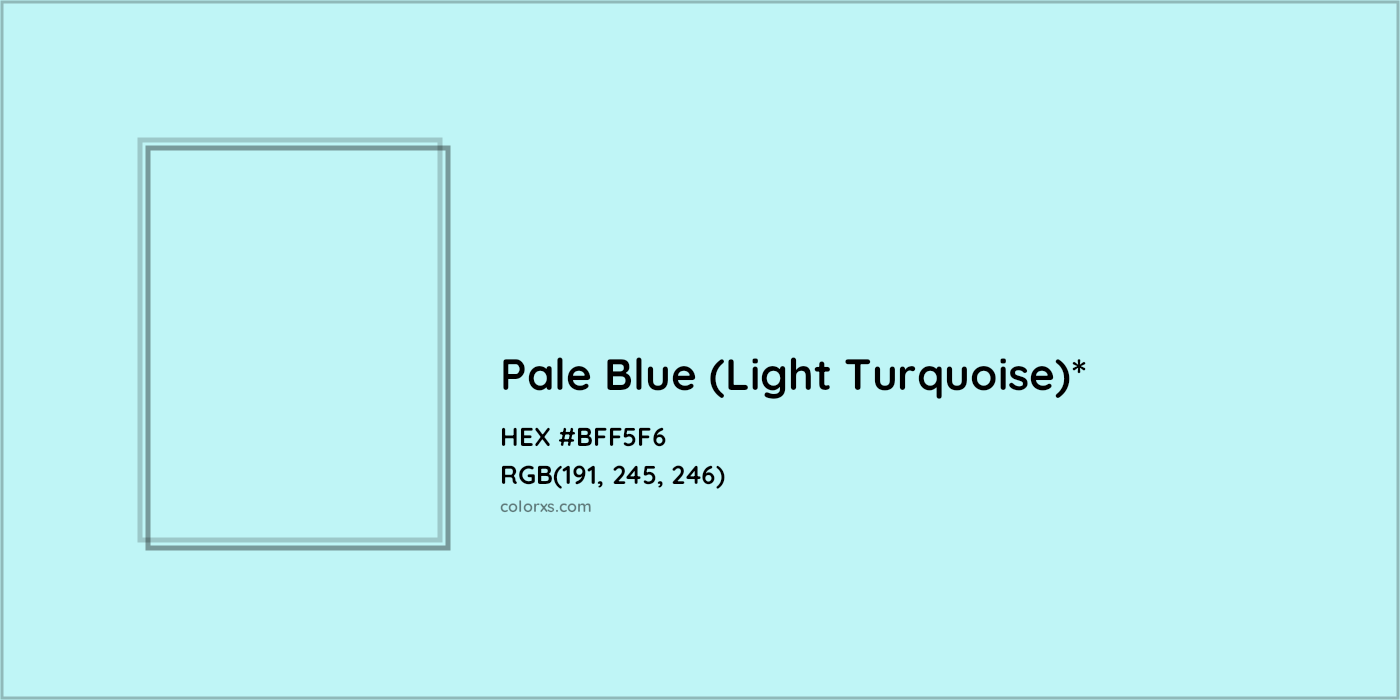 HEX #BFF5F6 Color Name, Color Code, Palettes, Similar Paints, Images