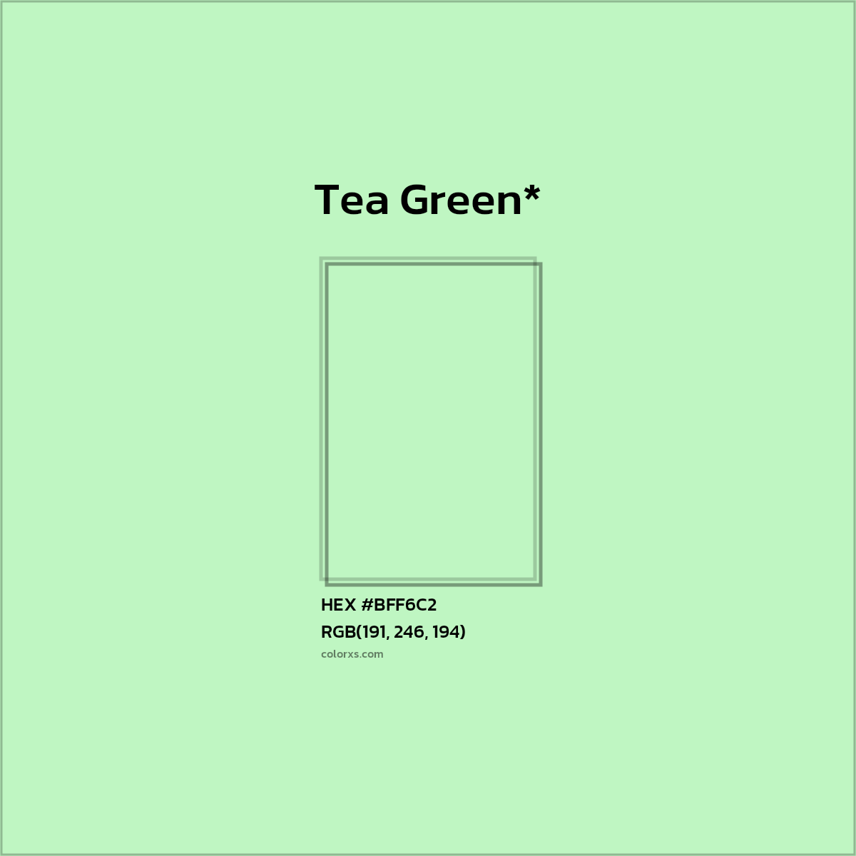 HEX #BFF6C2 Color Name, Color Code, Palettes, Similar Paints, Images