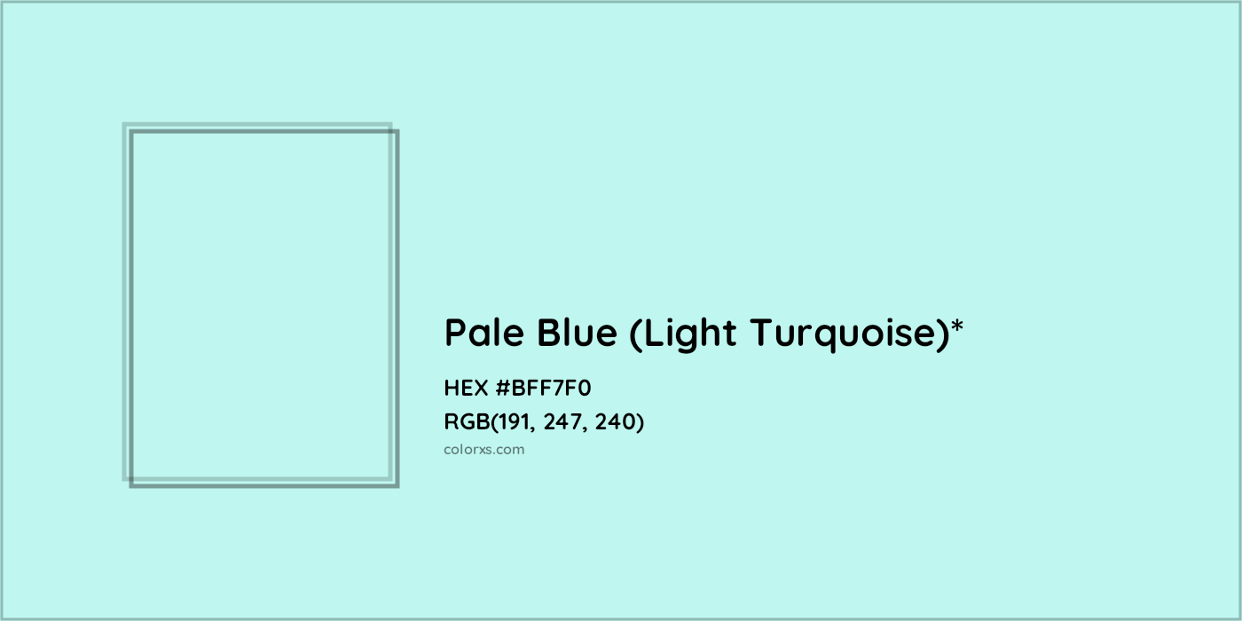 HEX #BFF7F0 Color Name, Color Code, Palettes, Similar Paints, Images