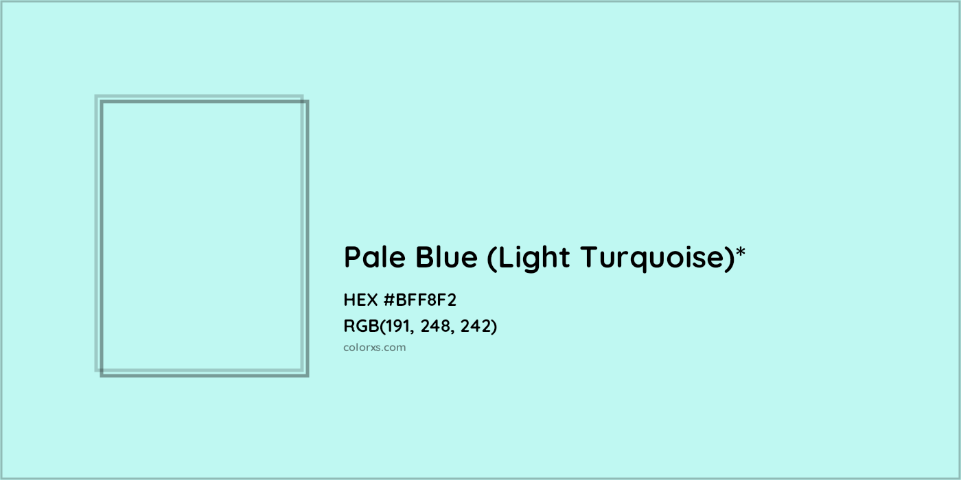 HEX #BFF8F2 Color Name, Color Code, Palettes, Similar Paints, Images