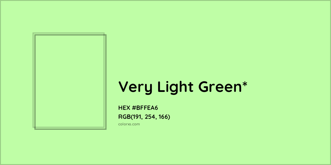 HEX #BFFEA6 Color Name, Color Code, Palettes, Similar Paints, Images