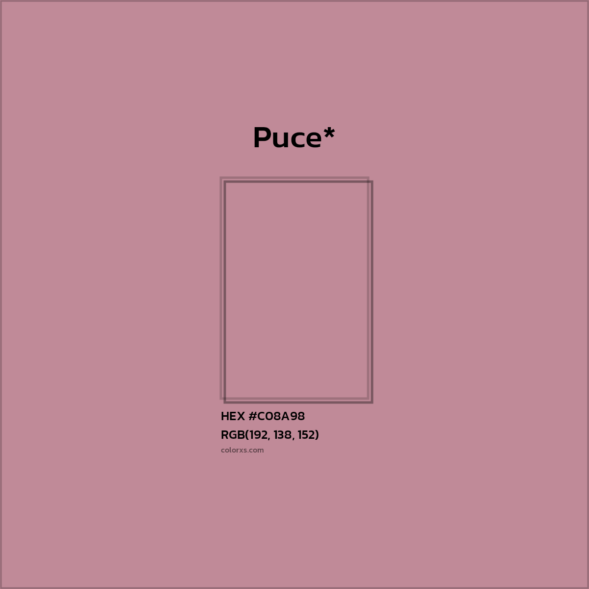 HEX #C08A98 Color Name, Color Code, Palettes, Similar Paints, Images