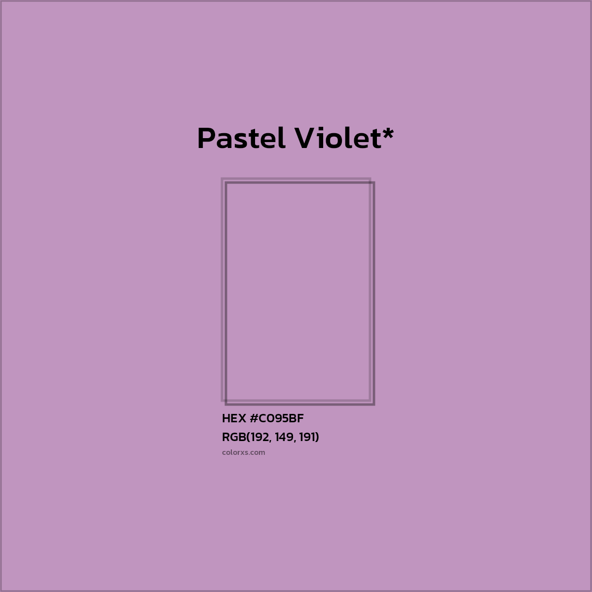 HEX #C095BF Color Name, Color Code, Palettes, Similar Paints, Images