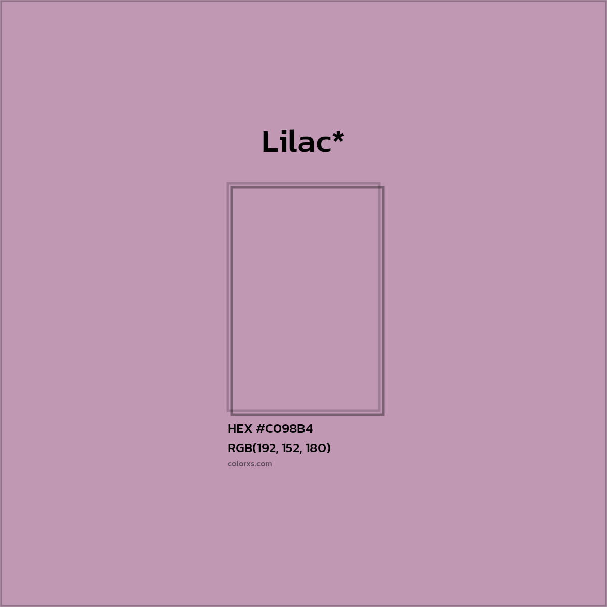 HEX #C098B4 Color Name, Color Code, Palettes, Similar Paints, Images