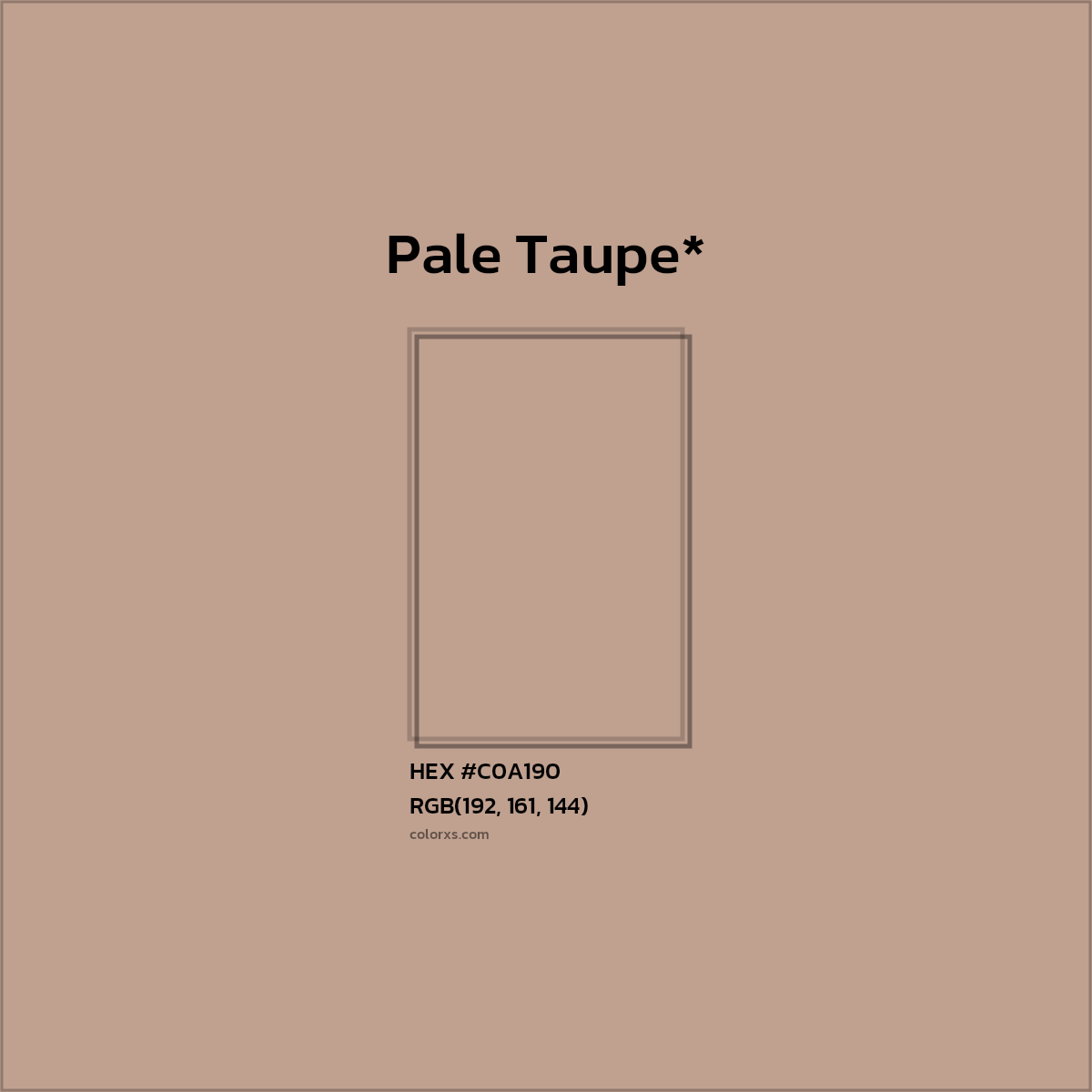 HEX #C0A190 Color Name, Color Code, Palettes, Similar Paints, Images