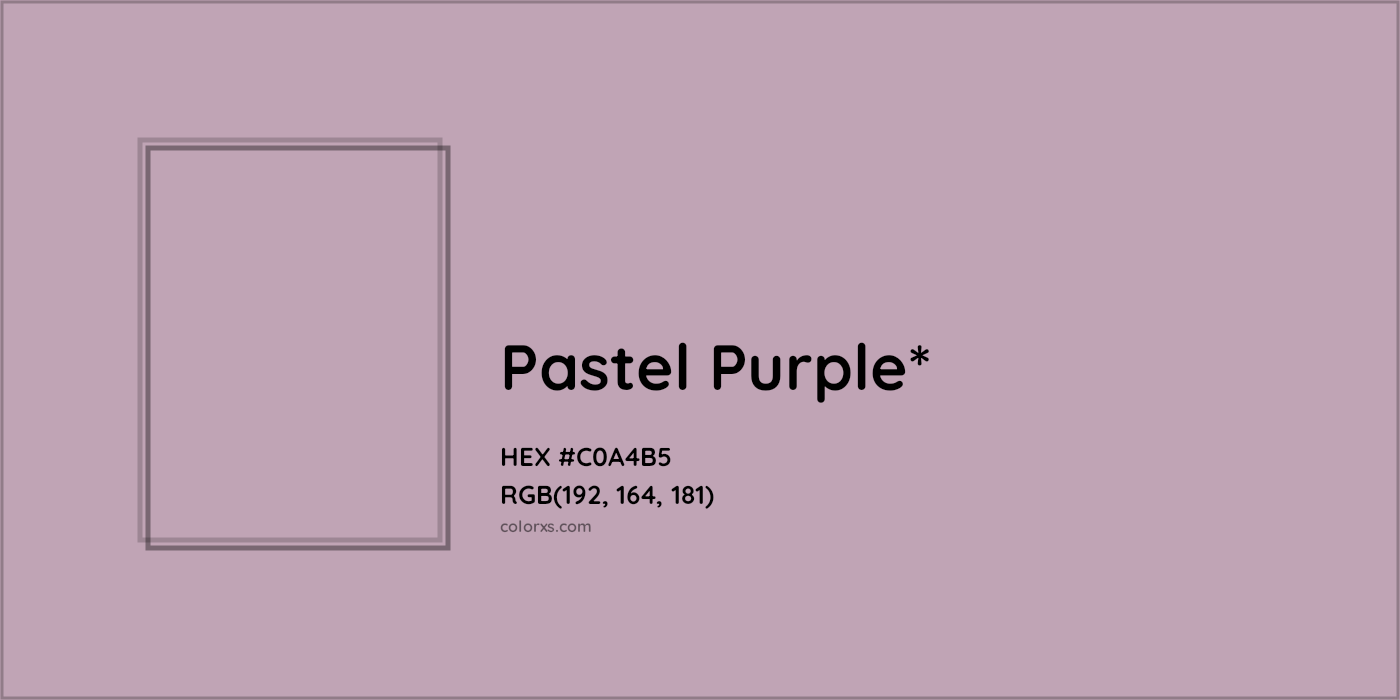 HEX #C0A4B5 Color Name, Color Code, Palettes, Similar Paints, Images