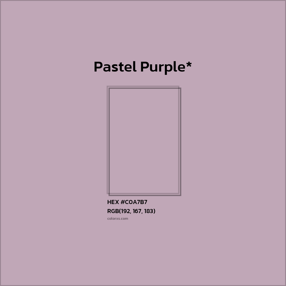 HEX #C0A7B7 Color Name, Color Code, Palettes, Similar Paints, Images