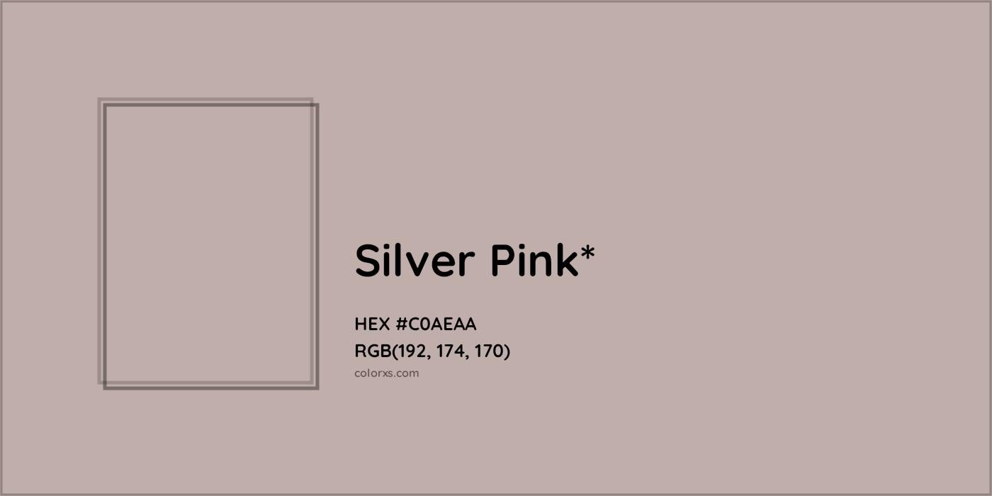 HEX #C0AEAA Color Name, Color Code, Palettes, Similar Paints, Images