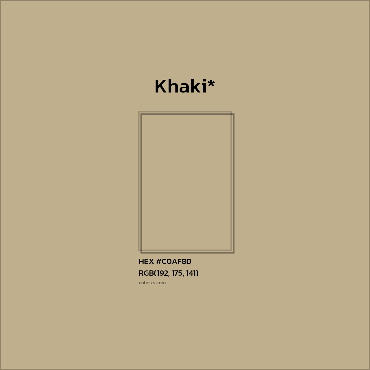 HEX #C0AF8D Color Name, Color Code, Palettes, Similar Paints, Images