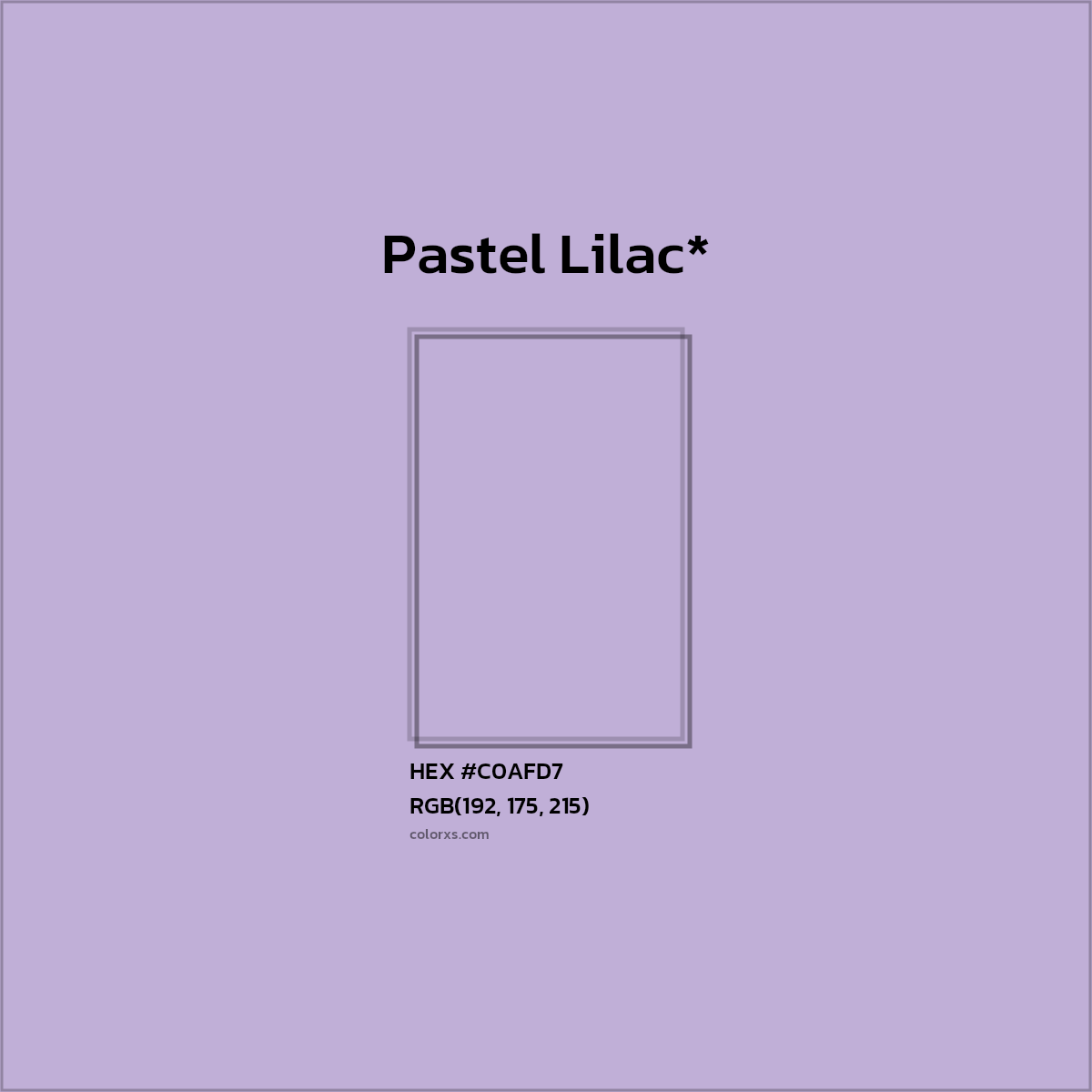 HEX #C0AFD7 Color Name, Color Code, Palettes, Similar Paints, Images