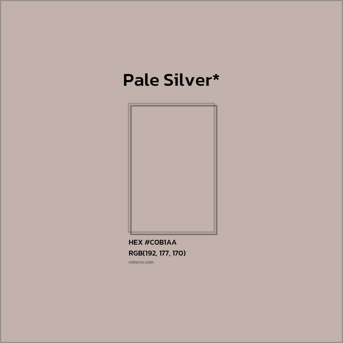 HEX #C0B1AA Color Name, Color Code, Palettes, Similar Paints, Images