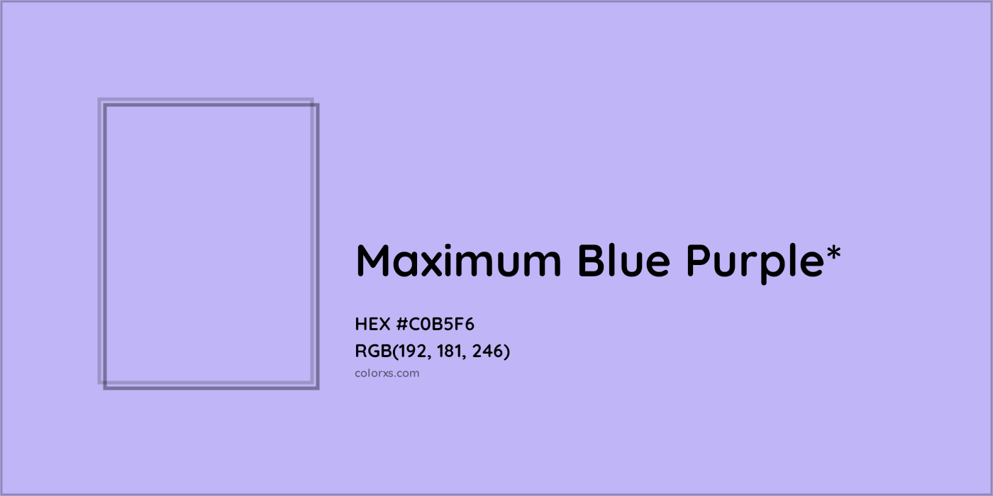 HEX #C0B5F6 Color Name, Color Code, Palettes, Similar Paints, Images