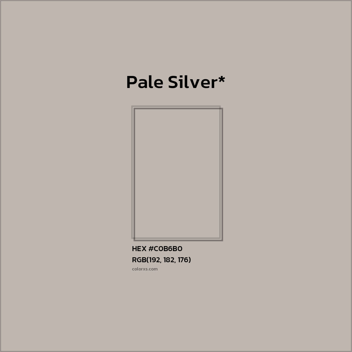 HEX #C0B6B0 Color Name, Color Code, Palettes, Similar Paints, Images