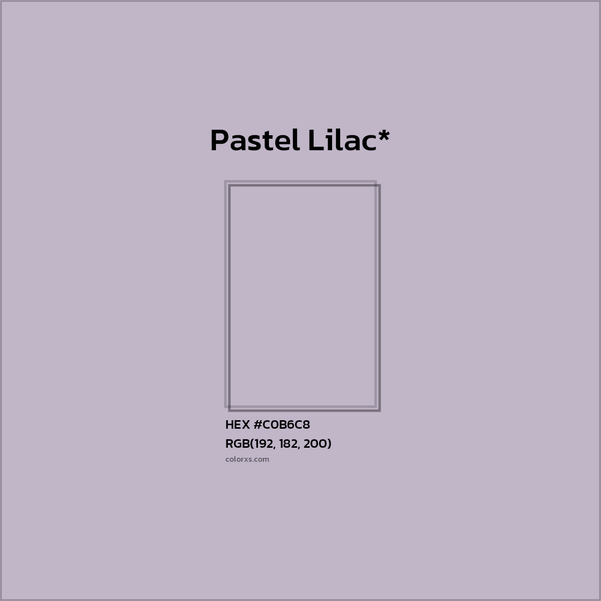 HEX #C0B6C8 Color Name, Color Code, Palettes, Similar Paints, Images