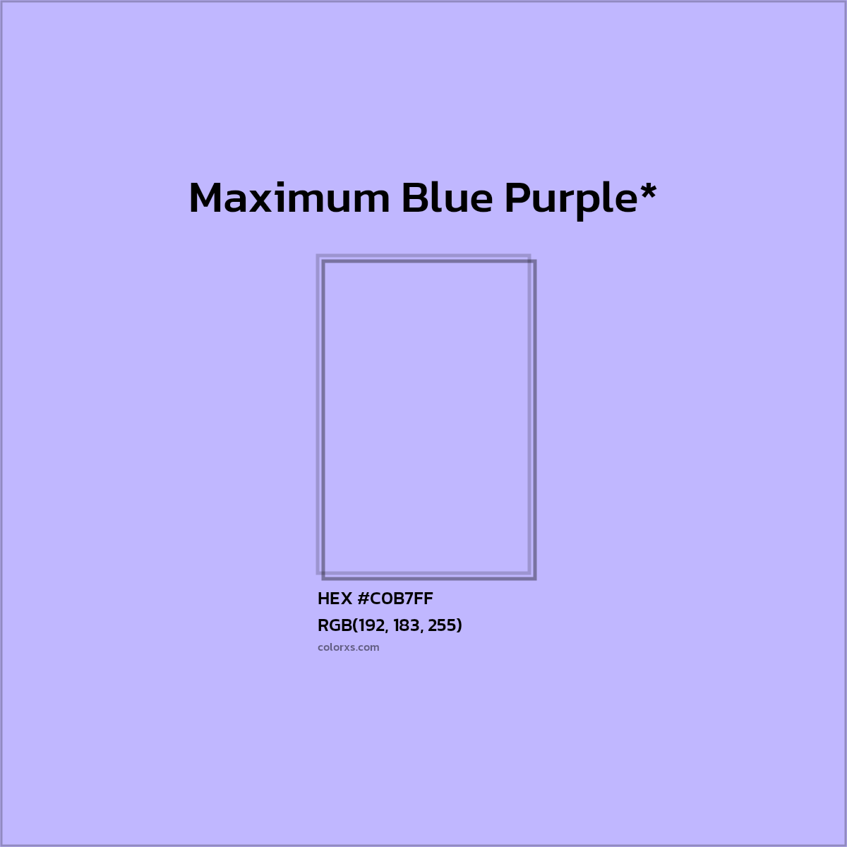 HEX #C0B7FF Color Name, Color Code, Palettes, Similar Paints, Images
