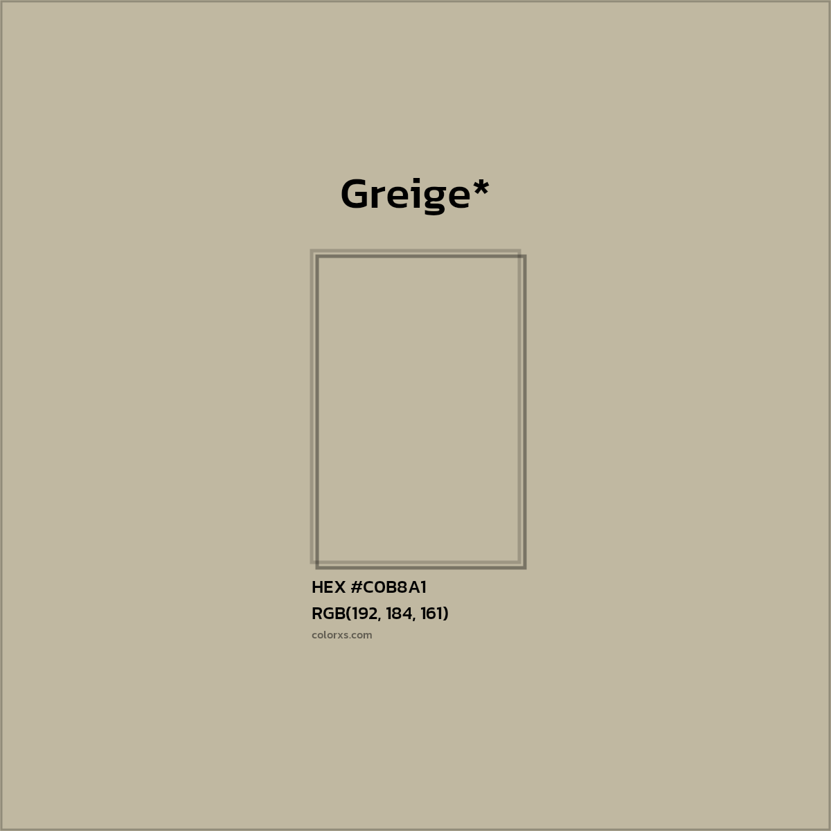 HEX #C0B8A1 Color Name, Color Code, Palettes, Similar Paints, Images