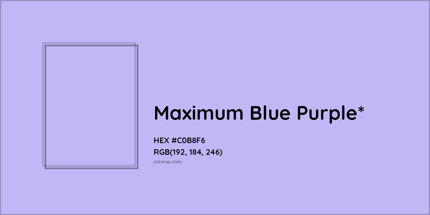 HEX #C0B8F6 Color Name, Color Code, Palettes, Similar Paints, Images