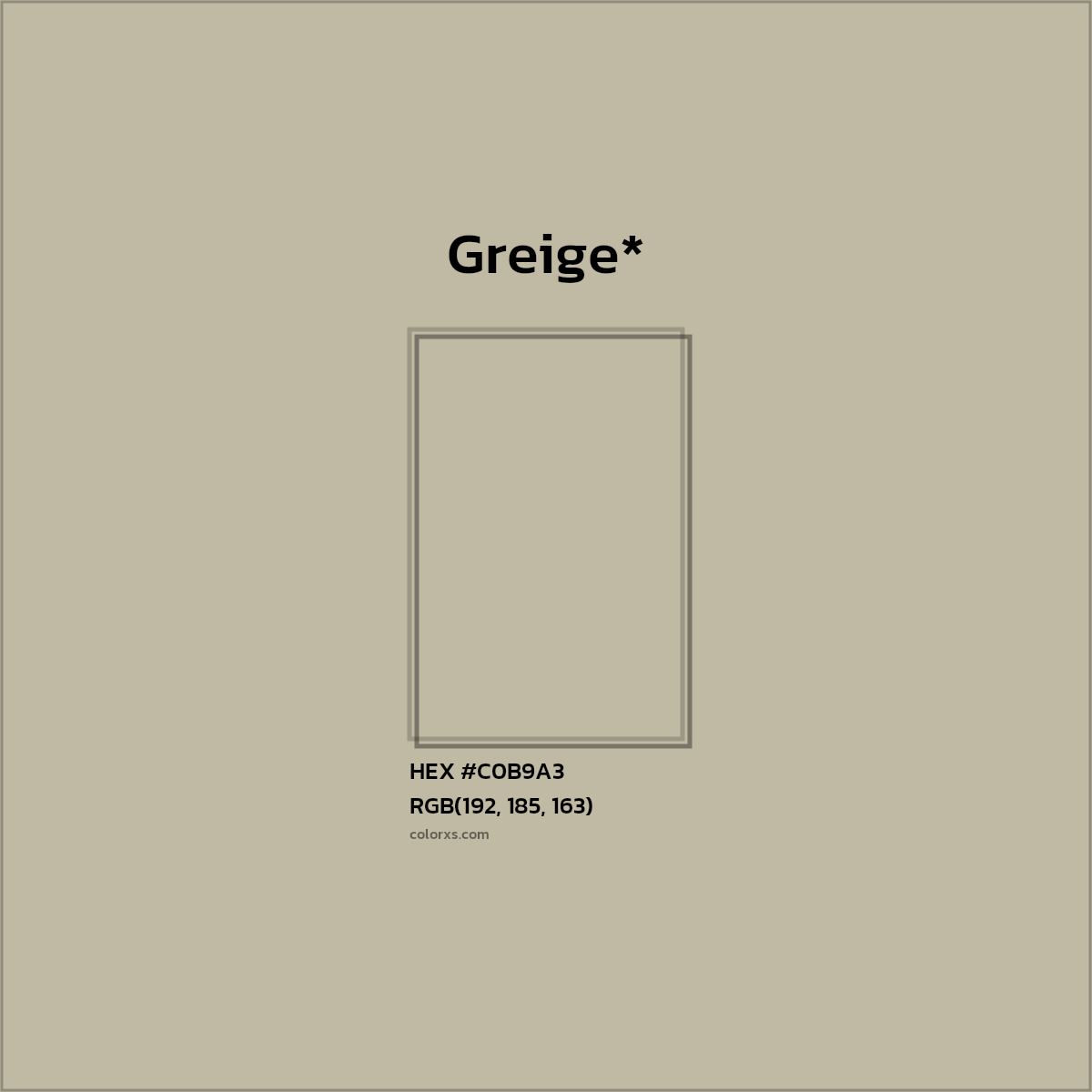 HEX #C0B9A3 Color Name, Color Code, Palettes, Similar Paints, Images