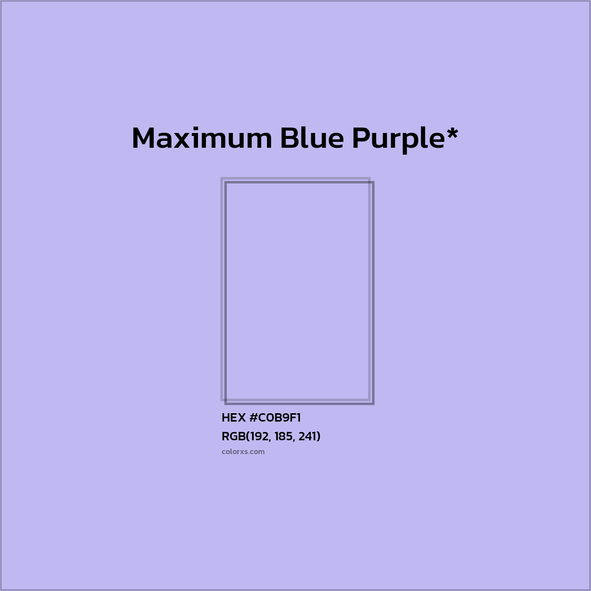 HEX #C0B9F1 Color Name, Color Code, Palettes, Similar Paints, Images