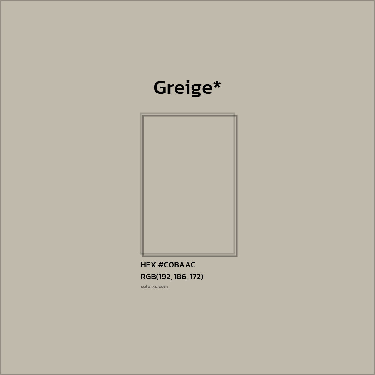 HEX #C0BAAC Color Name, Color Code, Palettes, Similar Paints, Images