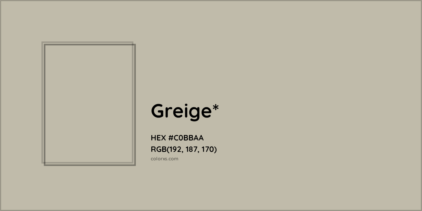 HEX #C0BBAA Color Name, Color Code, Palettes, Similar Paints, Images