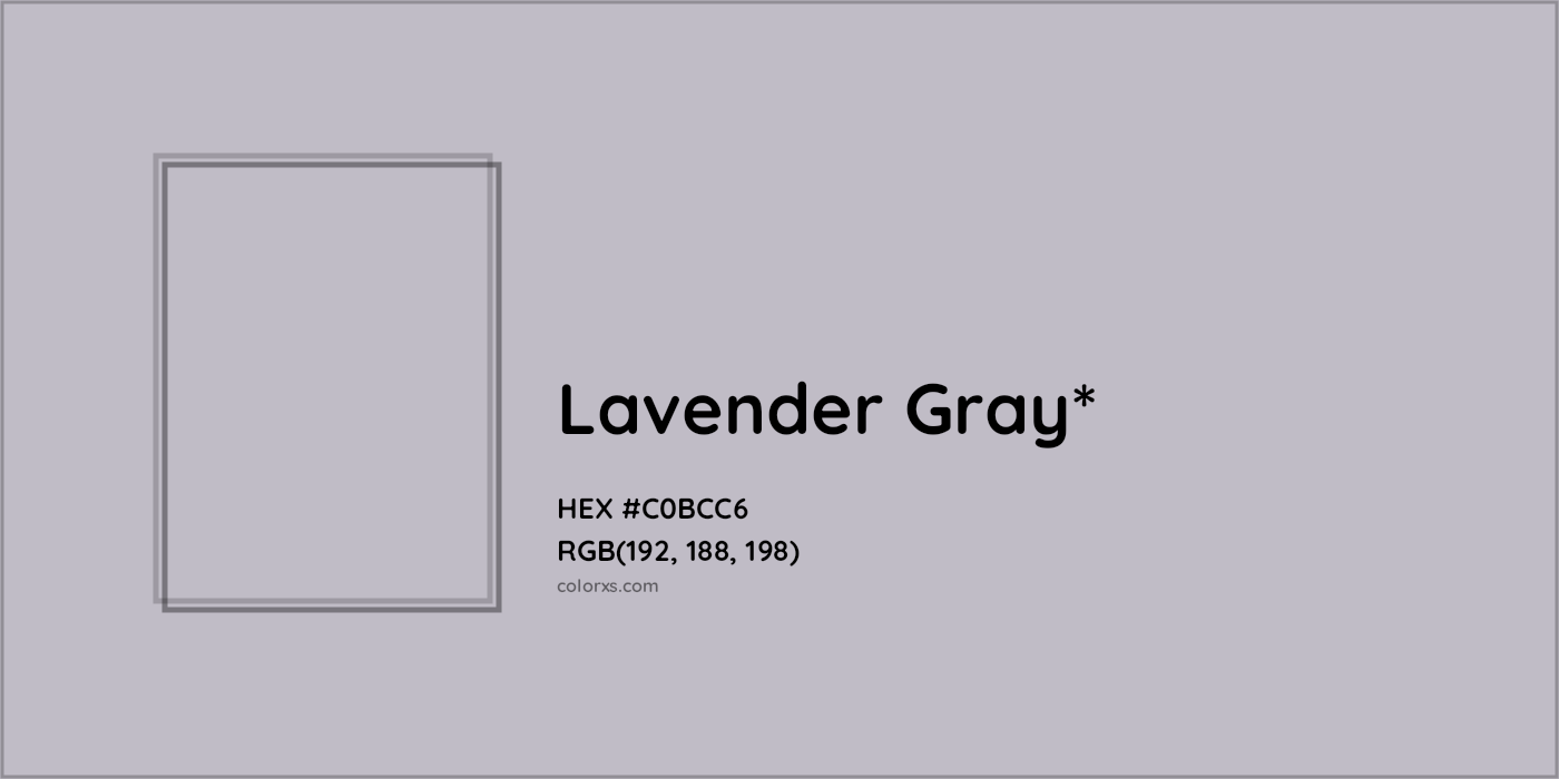 HEX #C0BCC6 Color Name, Color Code, Palettes, Similar Paints, Images