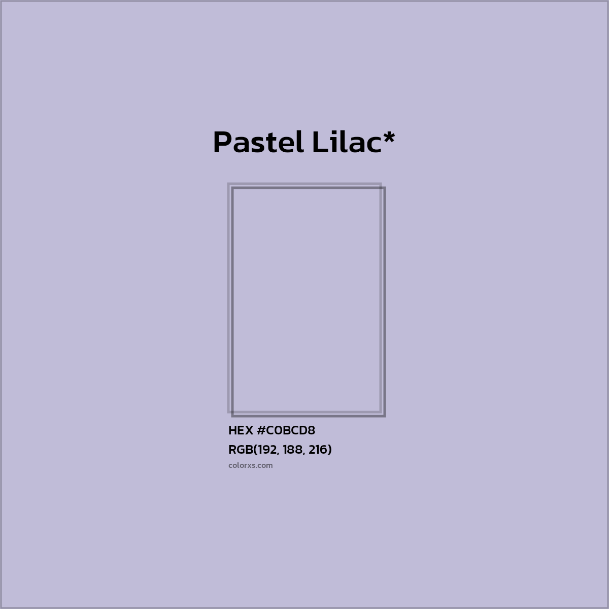 HEX #C0BCD8 Color Name, Color Code, Palettes, Similar Paints, Images