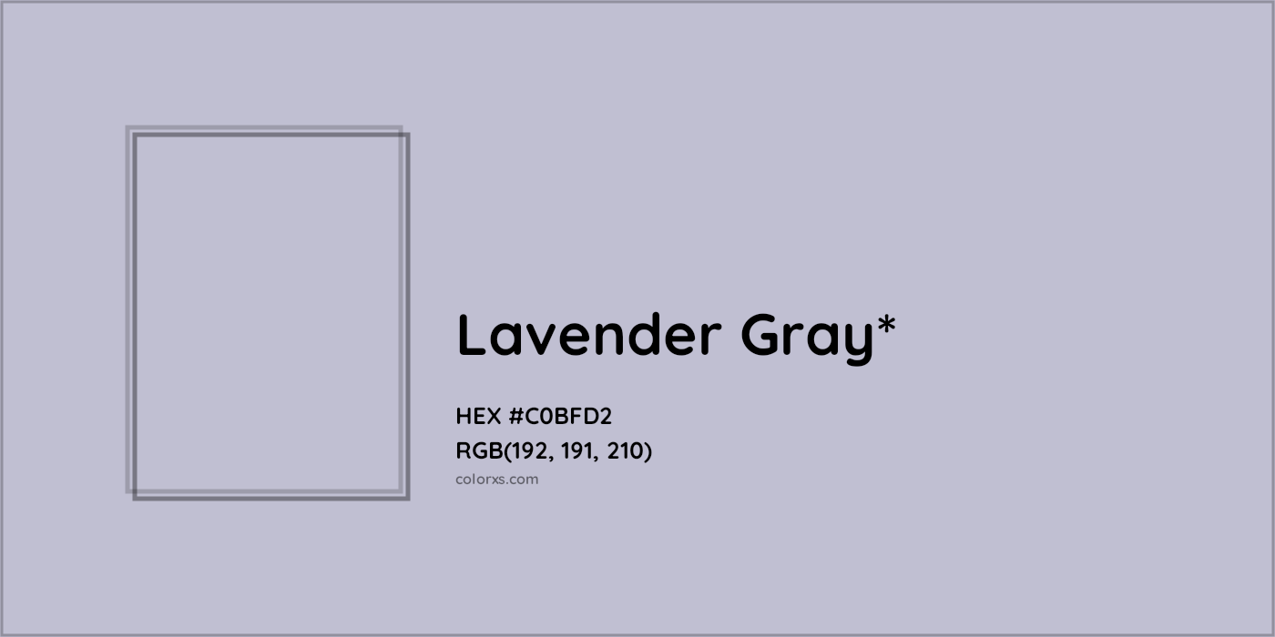 HEX #C0BFD2 Color Name, Color Code, Palettes, Similar Paints, Images