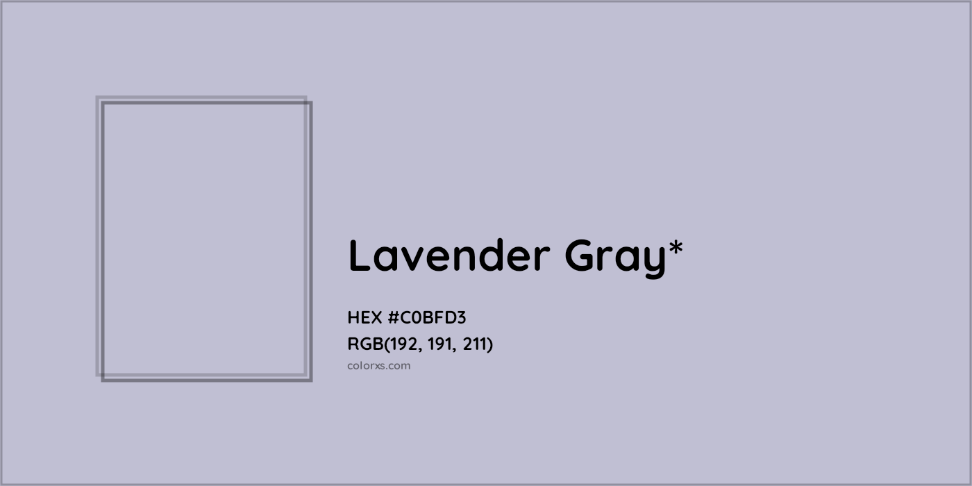 HEX #C0BFD3 Color Name, Color Code, Palettes, Similar Paints, Images
