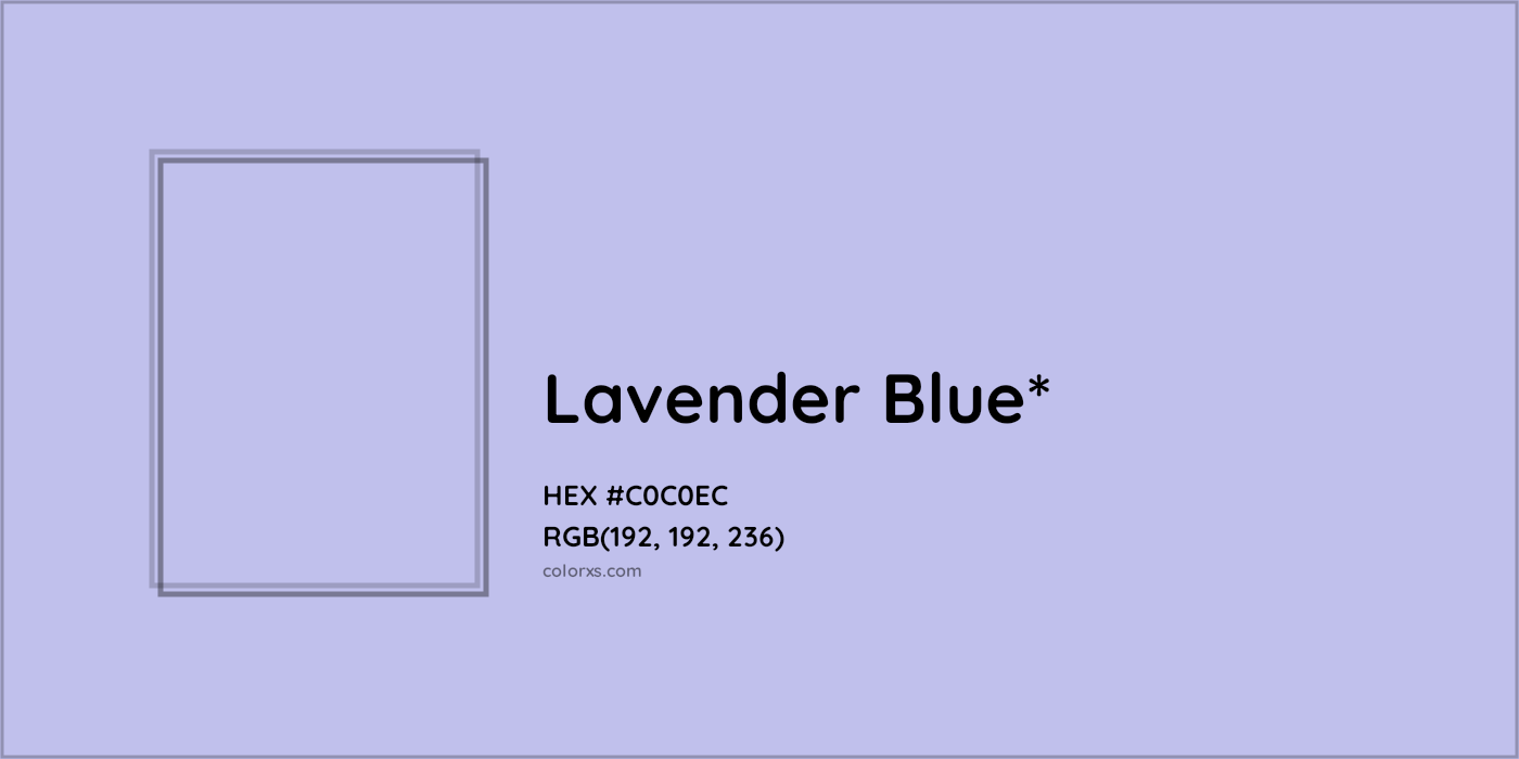 HEX #C0C0EC Color Name, Color Code, Palettes, Similar Paints, Images