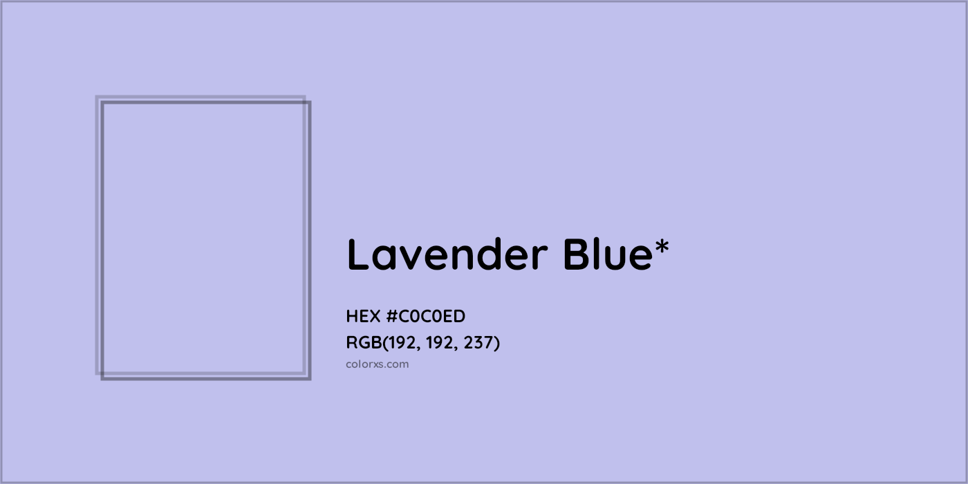 HEX #C0C0ED Color Name, Color Code, Palettes, Similar Paints, Images