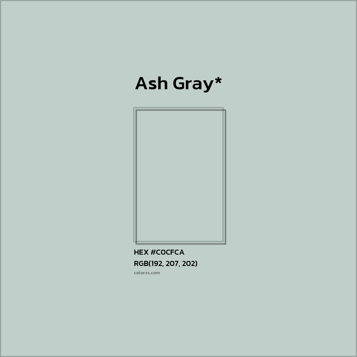 HEX #C0CFCA Color Name, Color Code, Palettes, Similar Paints, Images