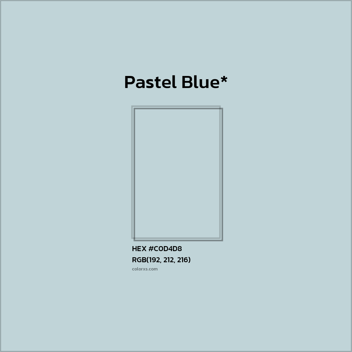 HEX #C0D4D8 Color Name, Color Code, Palettes, Similar Paints, Images