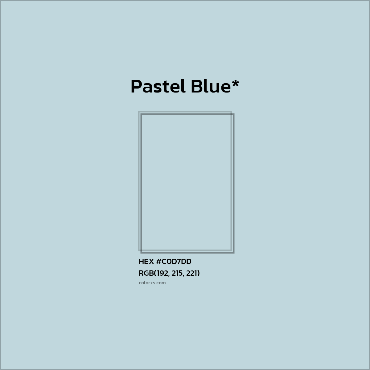 HEX #C0D7DD Color Name, Color Code, Palettes, Similar Paints, Images