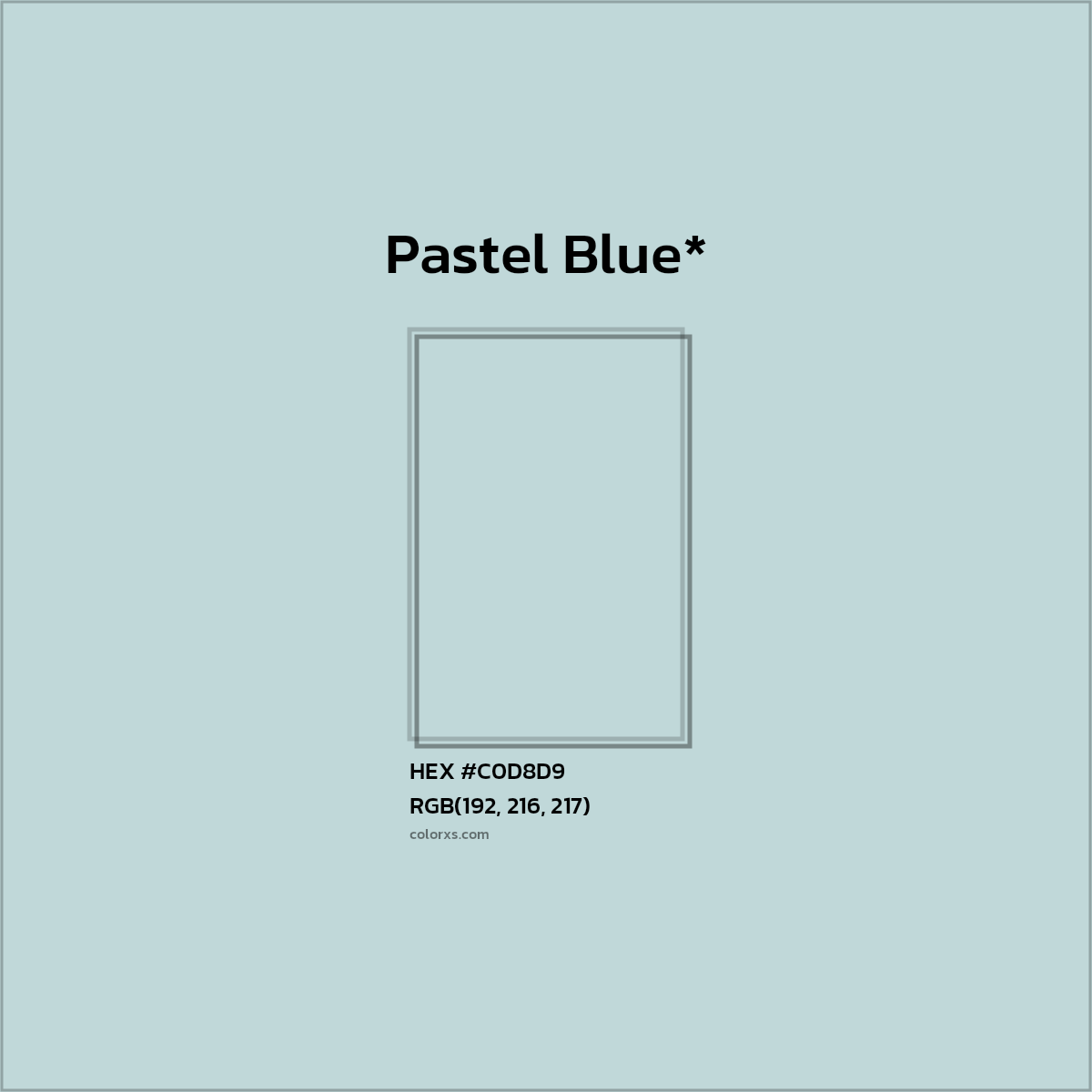 HEX #C0D8D9 Color Name, Color Code, Palettes, Similar Paints, Images