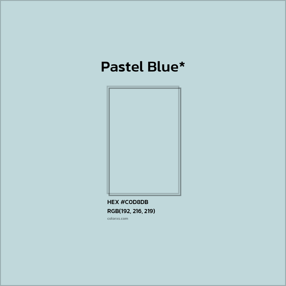 HEX #C0D8DB Color Name, Color Code, Palettes, Similar Paints, Images