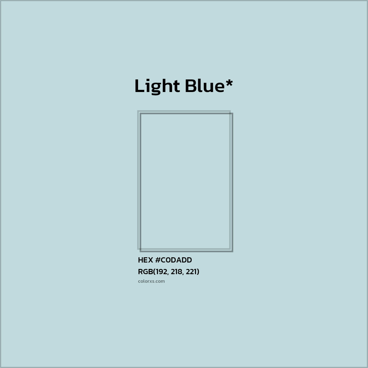 HEX #C0DADD Color Name, Color Code, Palettes, Similar Paints, Images