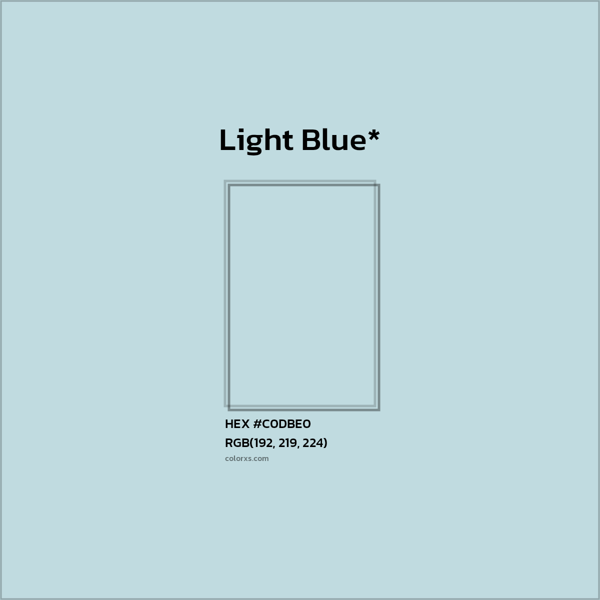 HEX #C0DBE0 Color Name, Color Code, Palettes, Similar Paints, Images