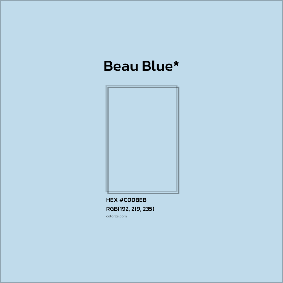 HEX #C0DBEB Color Name, Color Code, Palettes, Similar Paints, Images