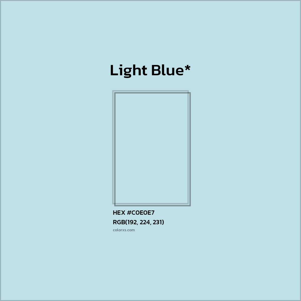 HEX #C0E0E7 Color Name, Color Code, Palettes, Similar Paints, Images