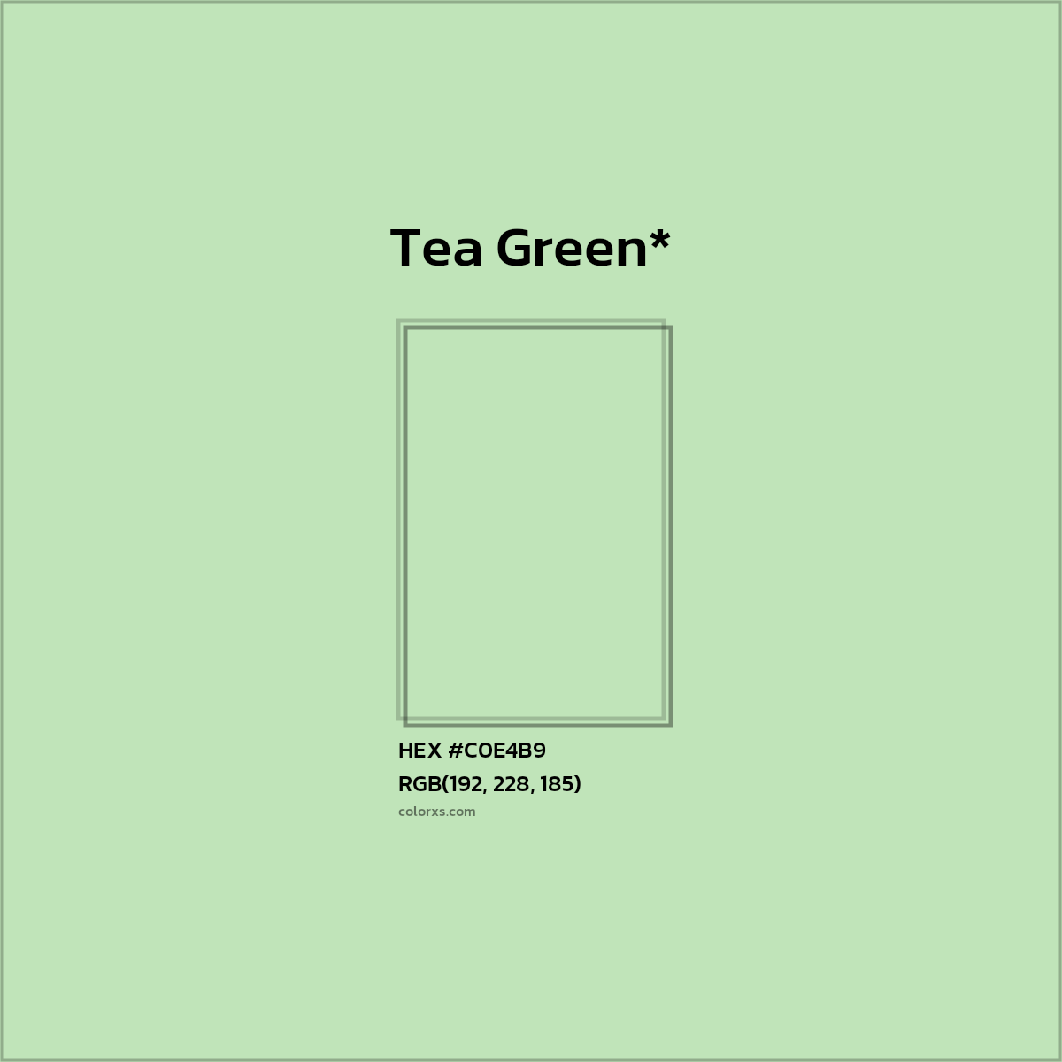 HEX #C0E4B9 Color Name, Color Code, Palettes, Similar Paints, Images