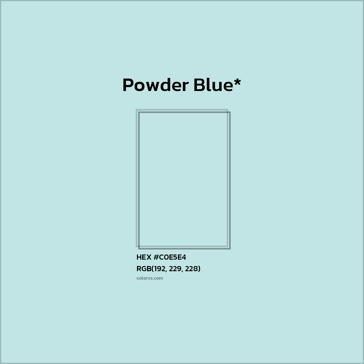 HEX #C0E5E4 Color Name, Color Code, Palettes, Similar Paints, Images